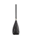 Black Woven Leather Shoulder Bag