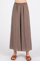 Walnut Grey Wide Leg Pull-On Pants