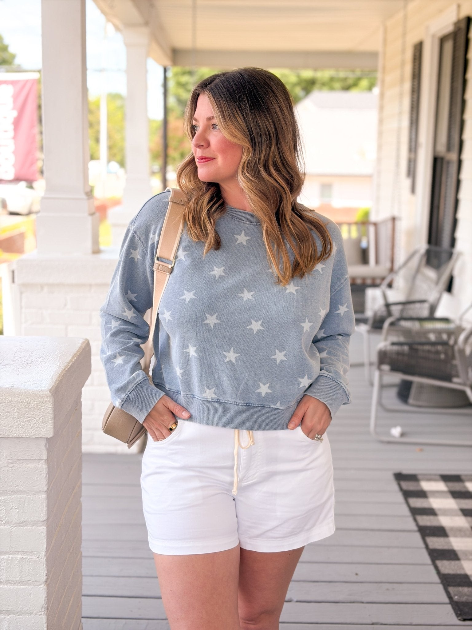 Rose & Lee Co Written Stars Sweatshirt, Ocean Air Indigo by Z Supply Sweatshirt & Hoodies