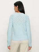 Openwork Knitted Blue Sweater