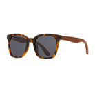 Matte Amber Tortoise / Walnut Wood + Gradient Grey Polarized Lens Oversized Sunglasses