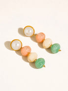 Rose & Lee Co Alani Pastel Beaded Earrings, 18k Gold Earrings