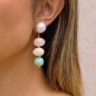 Rose & Lee Co Alani Pastel Beaded Earrings, 18k Gold Earrings