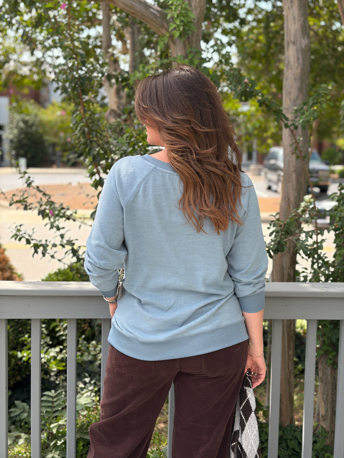 Rose & Lee Co Alena Top, Blue Mirage Heather Sweatshirt & Hoodies