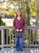 Rose & Lee Co Alena Top, Sangria Heather Sweatshirt & Hoodies