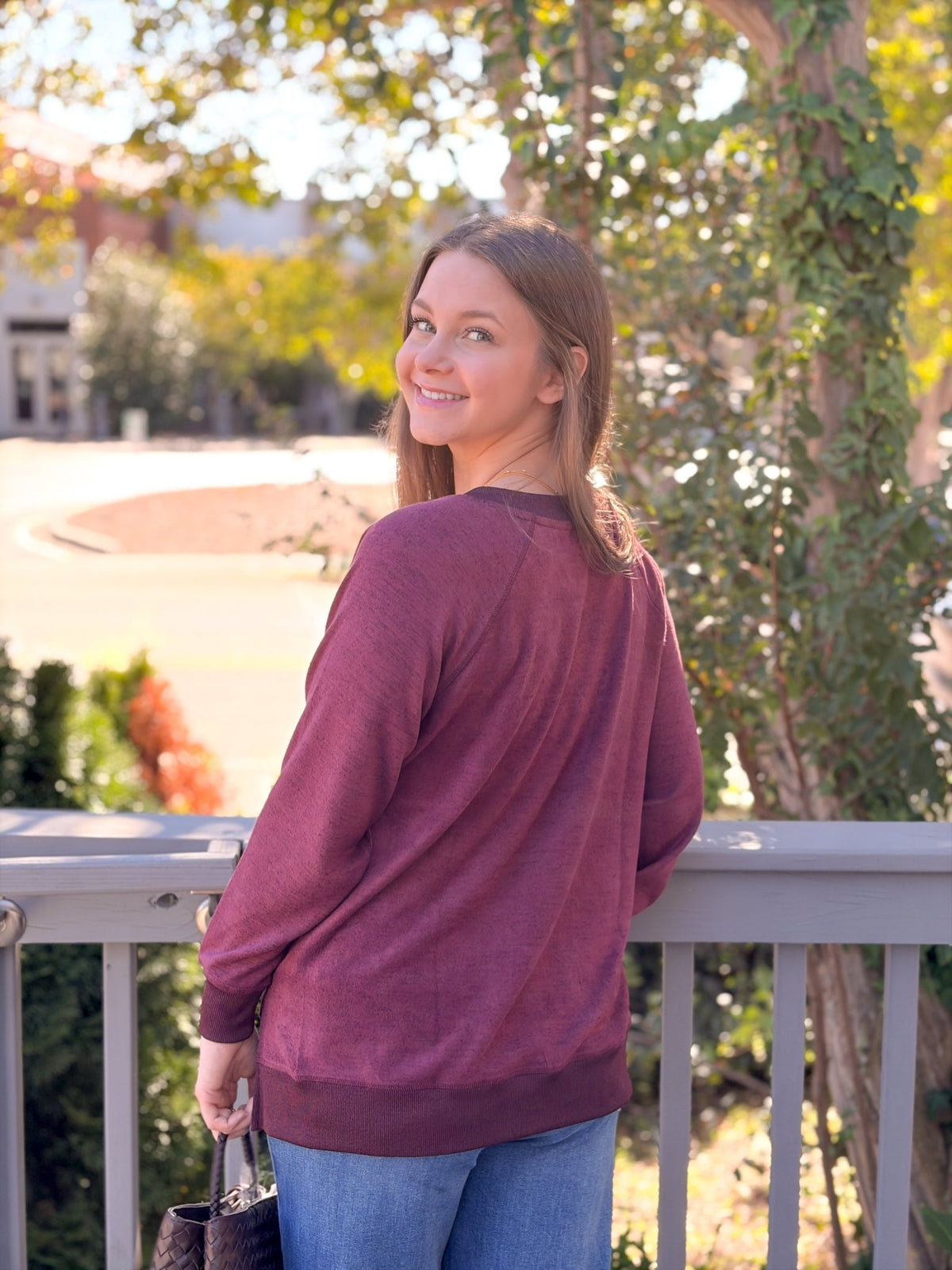Rose & Lee Co Alena Top, Sangria Heather Sweatshirt & Hoodies