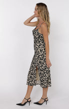 Sleeveless Cowl Neckline Midi Dress