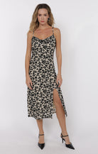 Sleeveless Cowl Neckline Midi Dress