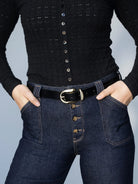 Black Belt with Gold Buckle