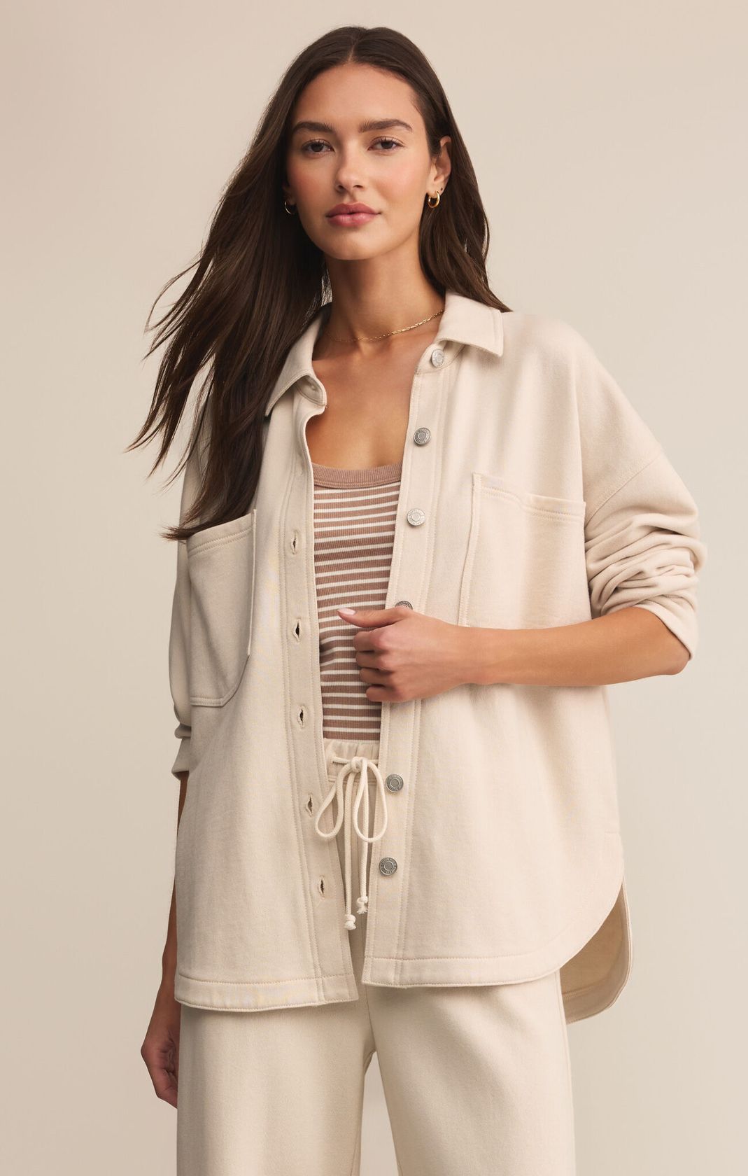 Lightweight Ivory Oversized Jacket