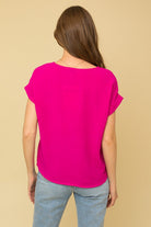 Rose & Lee Co Allie Top, Fuchsia Work Tops