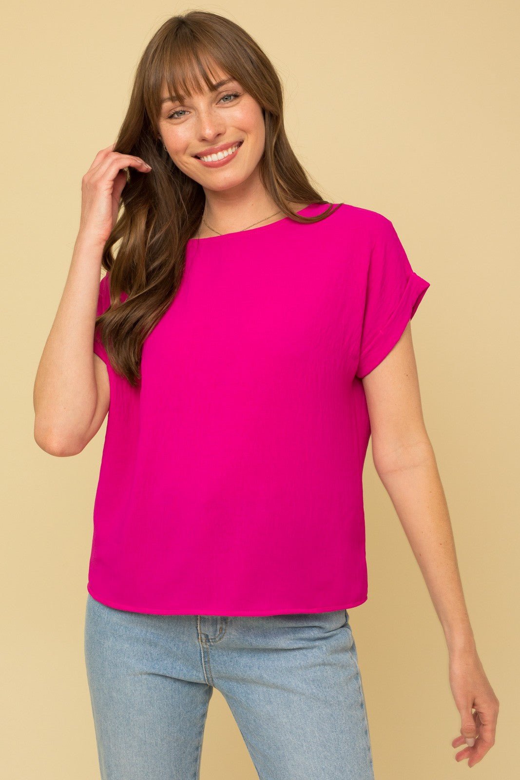 Rose & Lee Co Allie Top, Fuchsia Work Tops
