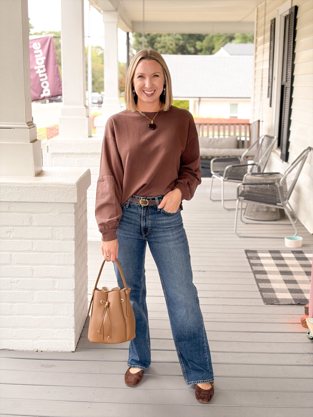Rose & Lee Co Allison Sweatshirt, Espresso Sweatshirt & Hoodies