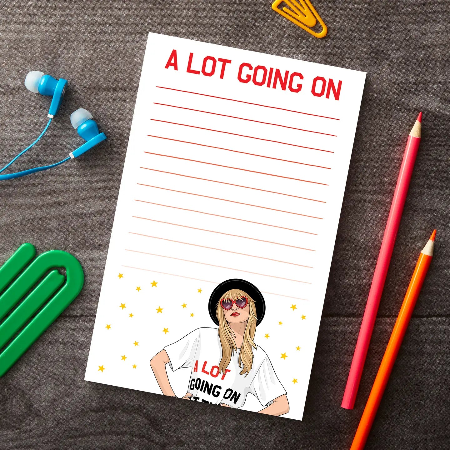 Rose & Lee Co Taylor Swift Notepad, A Lot Going On Stationary