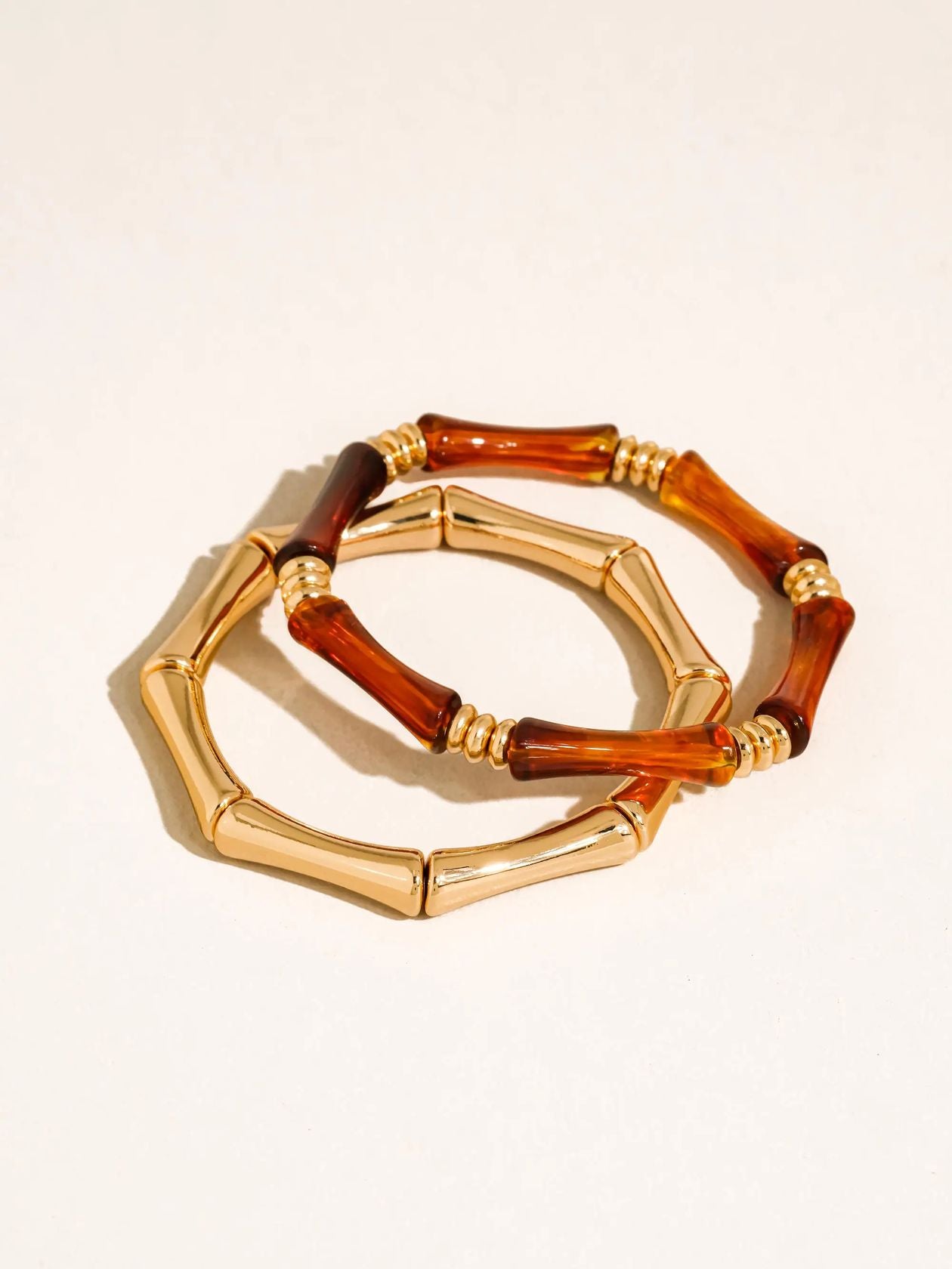 Rose & Lee Co Alun Bamboo Bangles, 18k Gold Bracelets