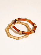 Rose & Lee Co Alun Bamboo Bangles, 18k Gold Bracelets