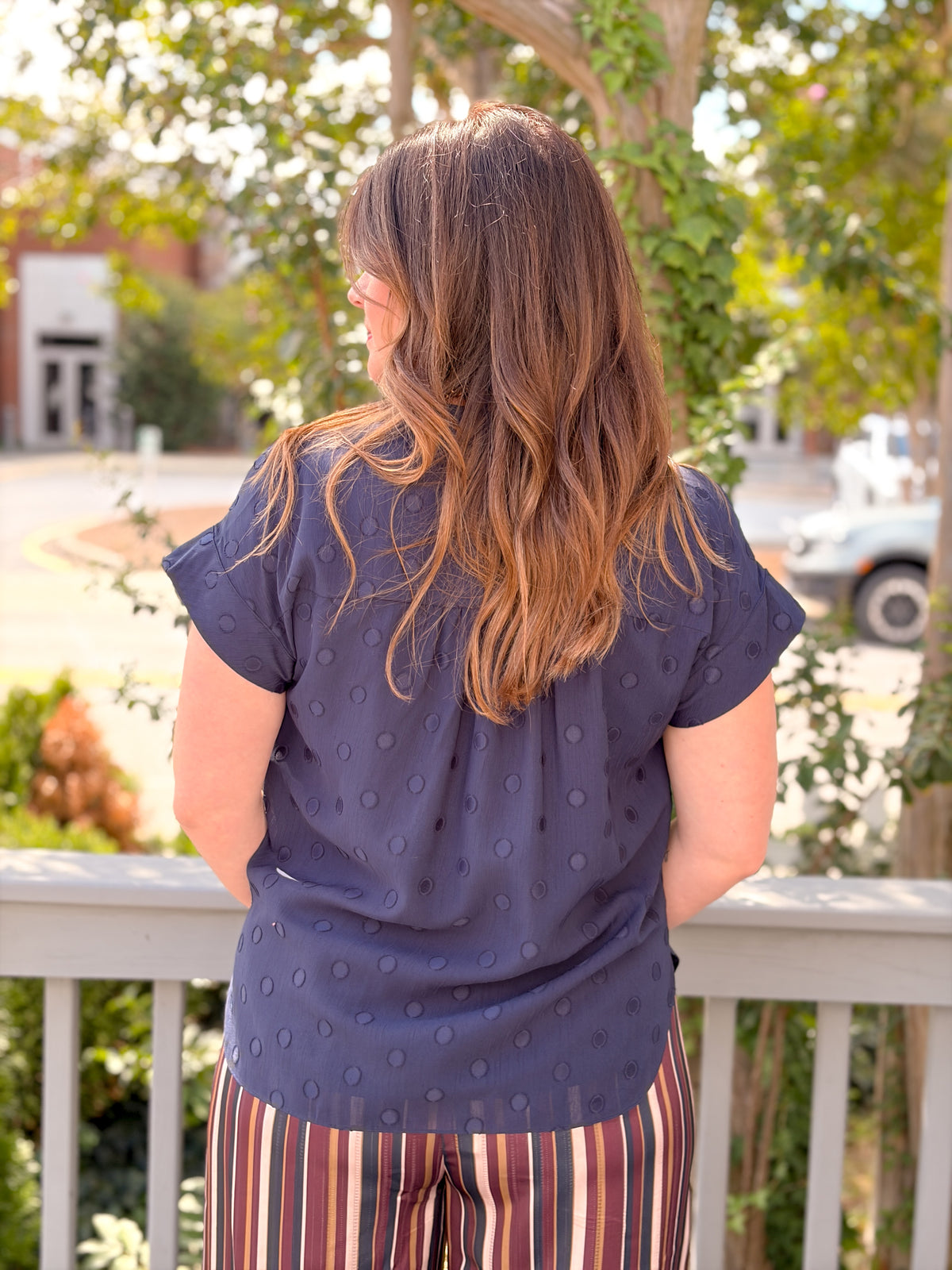 Rose & Lee Co Amanda Top, Navy Work Tops