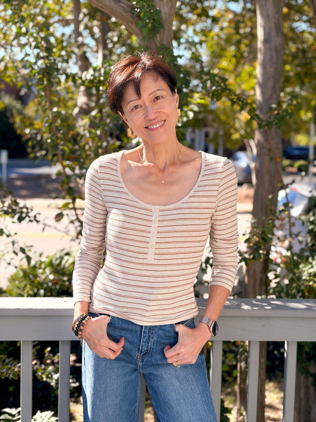 Rose & Lee Co Andie Top, Light Oatmeal Heather by Z Supply Long Sleeve