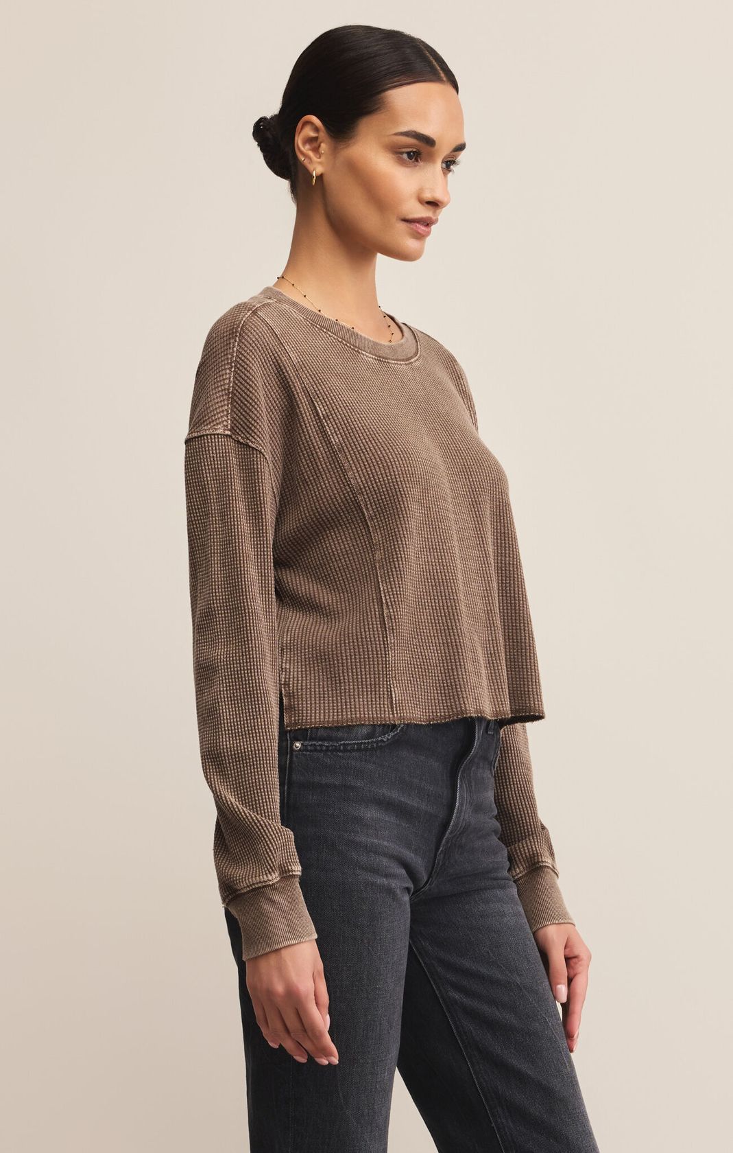 Brown Long Sleeve Thermal Top