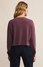 Thermal Knit Burgundy Long Sleeve Top