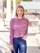 Thermal Knit Burgundy Long Sleeve Top