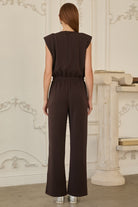 Espresso Brown Modal Short Sleeve Jumpsuit