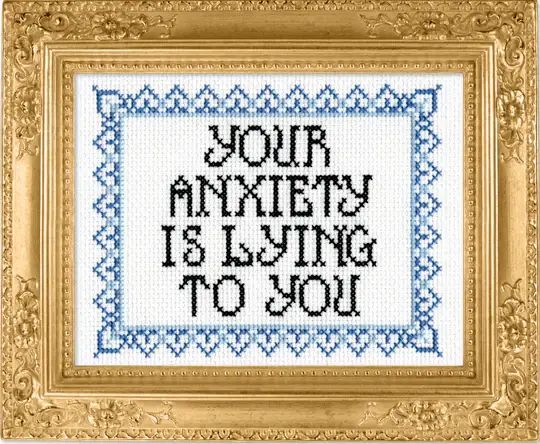 Rose & Lee Co Deluxe Cross Stitch Kit, Your Anxiety Is Lying To You Home & Gifts