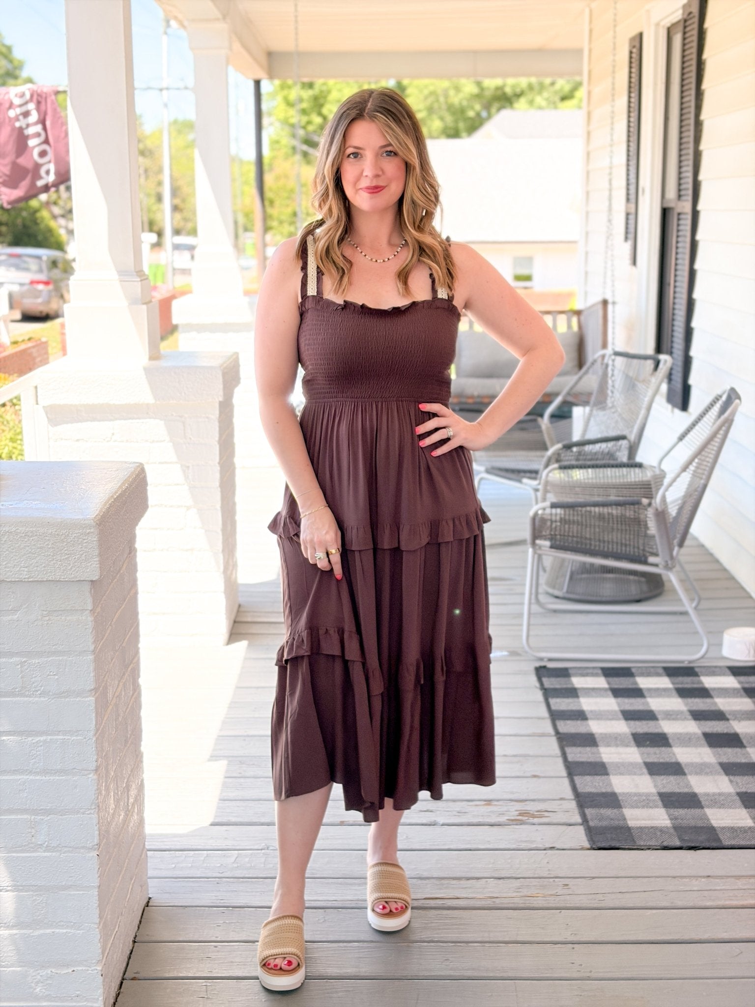 Rose & Lee Co Holly Dress, Brown Casual Dresses