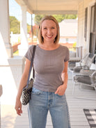 Rose & Lee Co Arden Tee, Heather Grey by Project Social T short sleeve