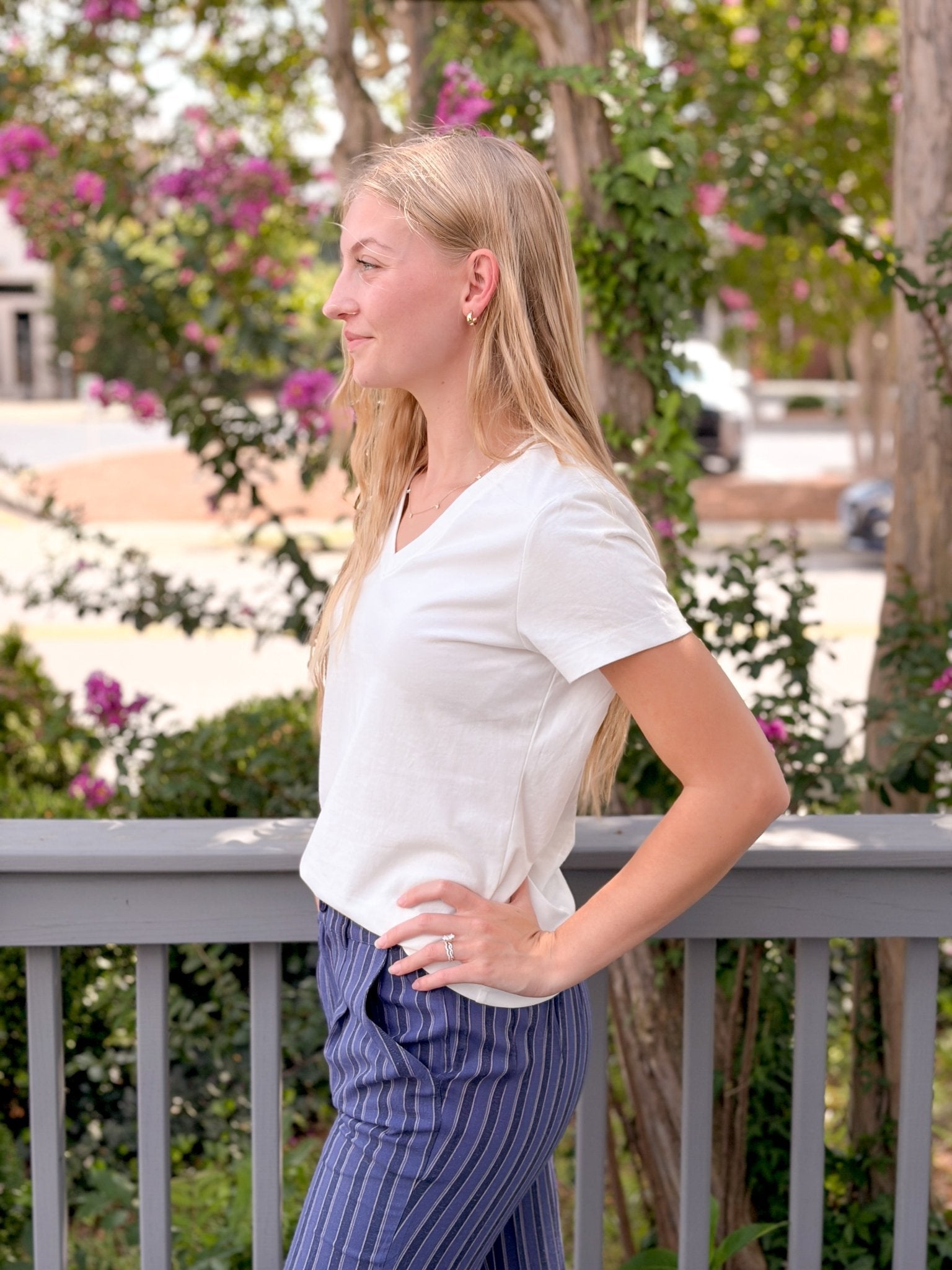 Rose & Lee Co Aria Tee, White short sleeve