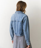 Medium Blue Cropped Denim Jacket