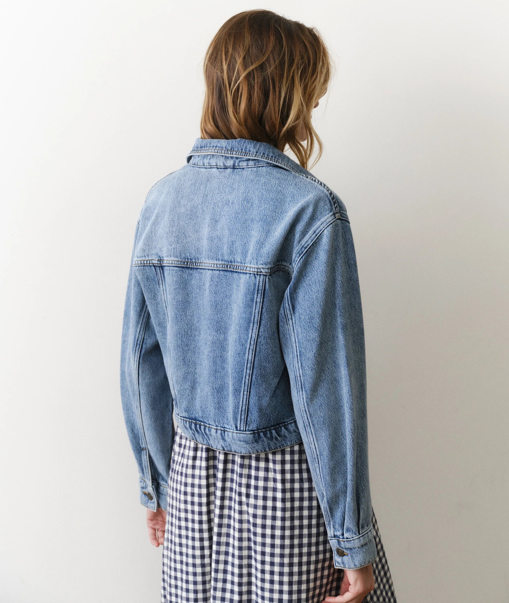 Medium Blue Cropped Denim Jacket
