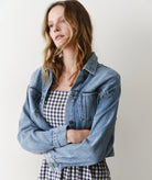 Medium Blue Cropped Denim Jacket