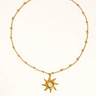 Rose & Lee Co Astoria Sun Pendant Necklace, 18k Gold Earrings