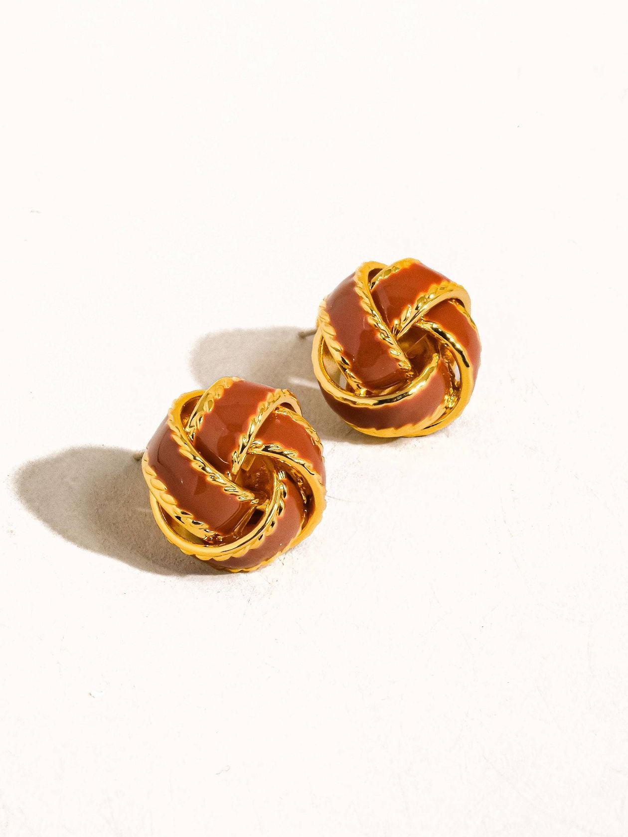 Red Basket Weaved Studs