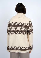Ivory Aztec Printed Cardigan Shawl