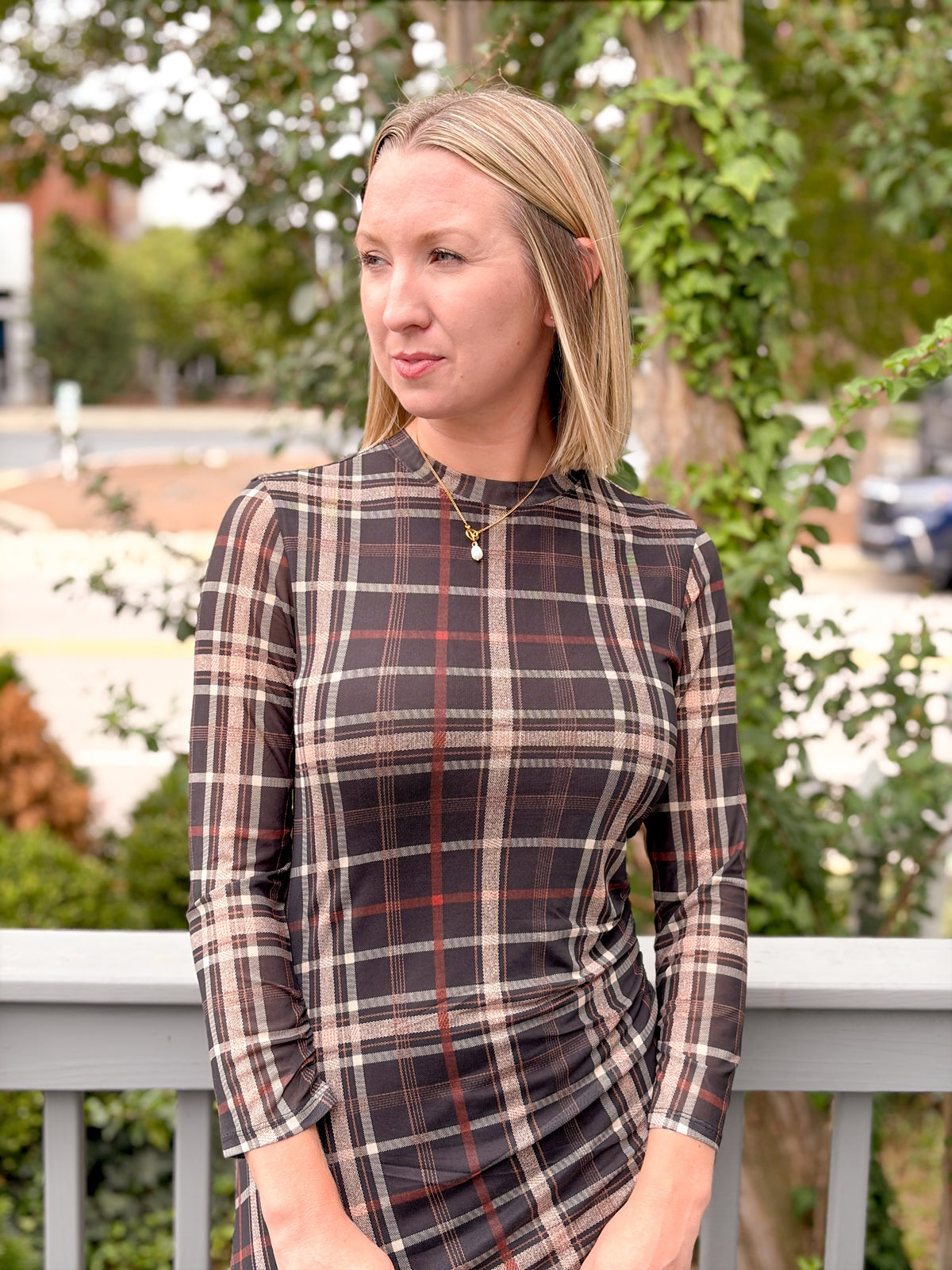 Rose & Lee Co Autumn Dress, Cinder Plaid by Sanctuary Work Dress