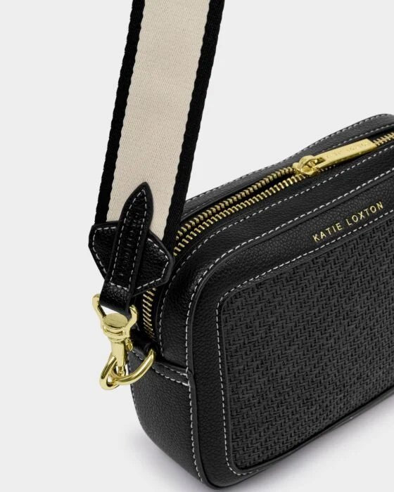 Rose & Lee Co Avery Raffia Crossbody Bag, Black Raffia BAGS