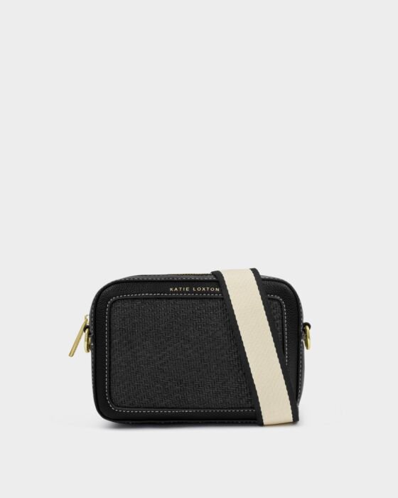 Rose & Lee Co Avery Raffia Crossbody Bag, Black Raffia BAGS