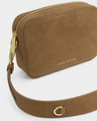 Rose & Lee Co Avery Quilted Suedette Crossbody Bag, Caramel Bags
