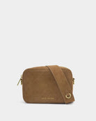 Rose & Lee Co Avery Quilted Suedette Crossbody Bag, Caramel Bags