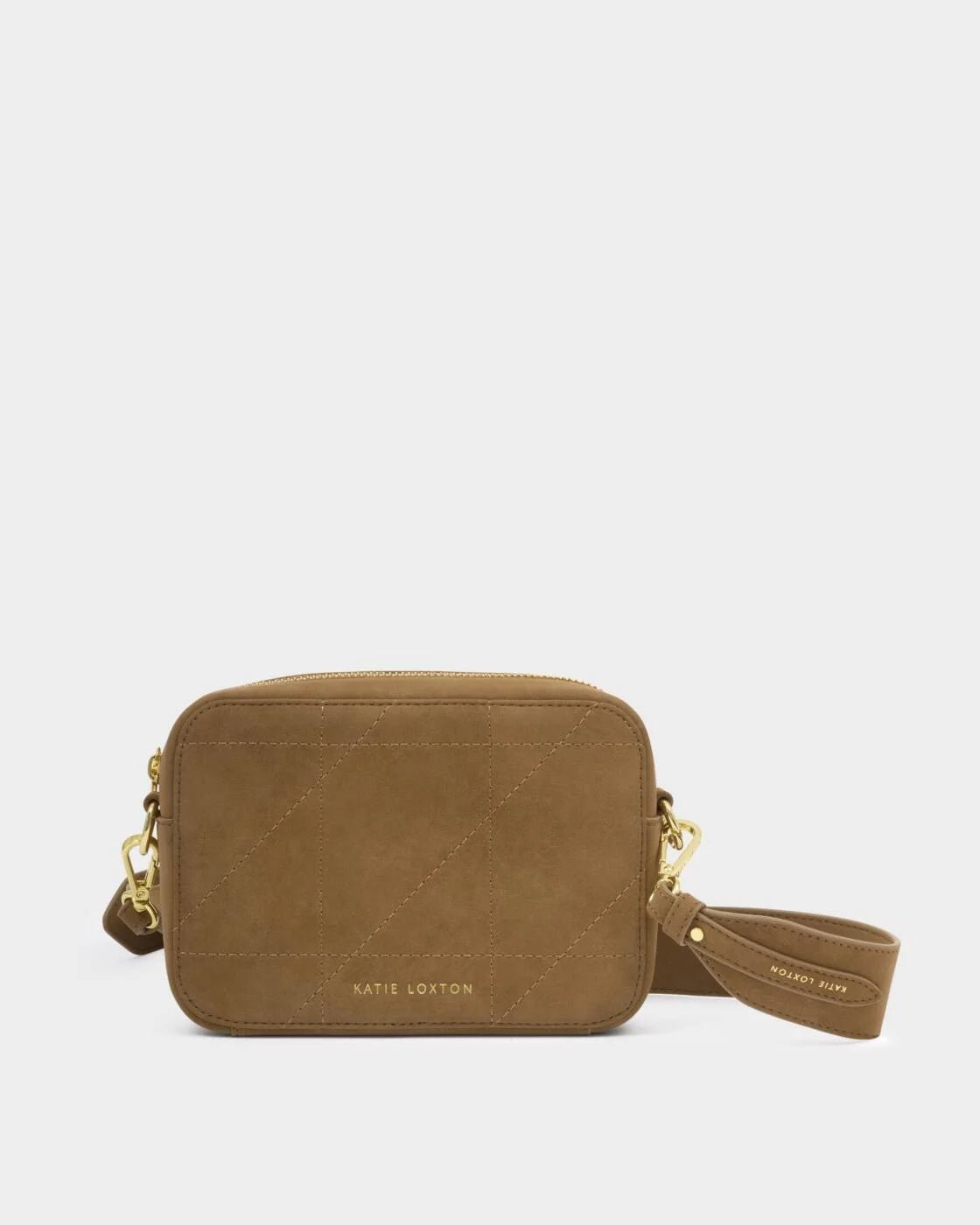 Rose & Lee Co Avery Quilted Suedette Crossbody Bag, Caramel Bags