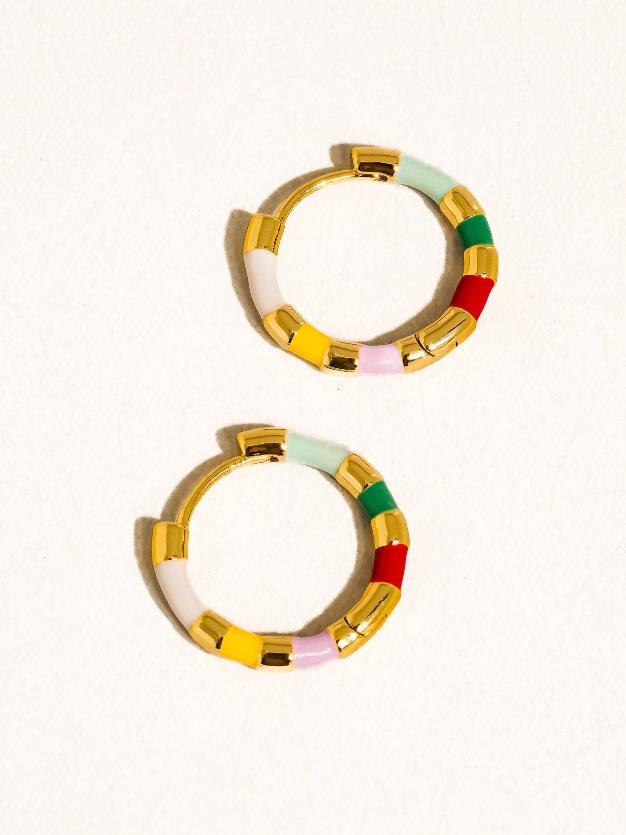 Colorful Gold Hoop Earrings