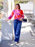 Floral Print Long Sleeve Sweater