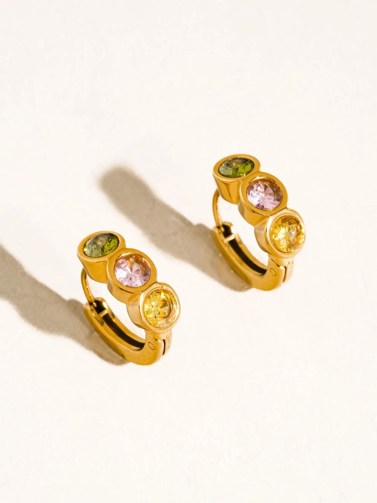 Rose & Lee Co Azelia CZ Hoop Earrings, 18k Gold Earrings