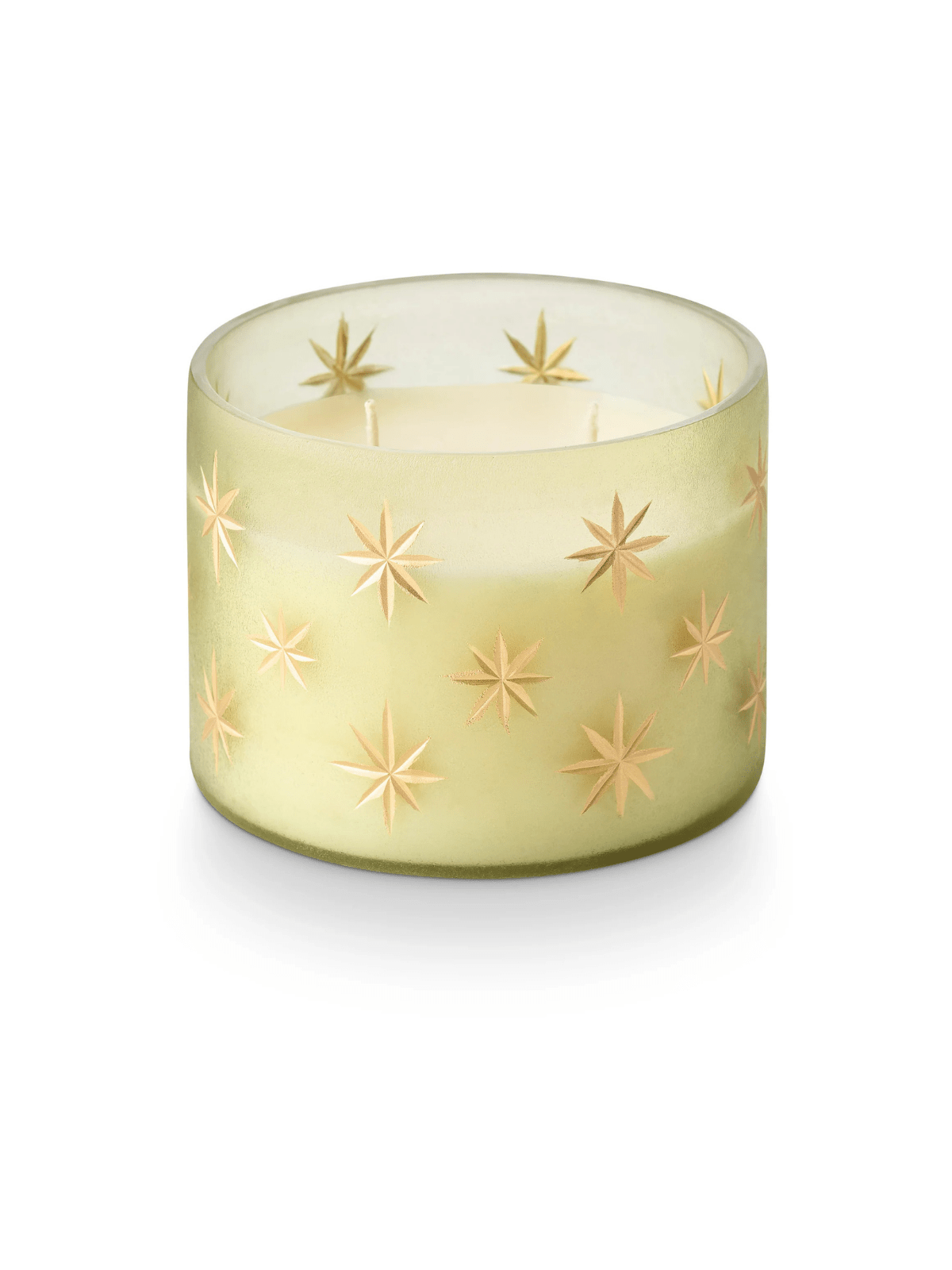 Rose & Lee Co Frosted Star Glass Candle, Balsam & Cedar Candles