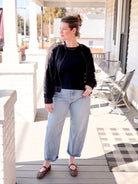 Light Blue Barrel Leg Jeans