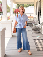 Rose & Lee Co Anastasia Top, Blue Agave Work Tops
