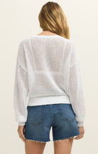 White Open Knit Beach Sweater
