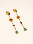 Rose & Lee Co Bellevie Gemstone Drop Earrings, 18k Gold Earrings